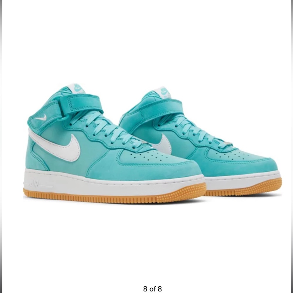 Men's Nike Air Force 1 Mid Washed Teal/White - Size 7